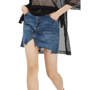 Topshop Moto Patchwork Denim Skirt